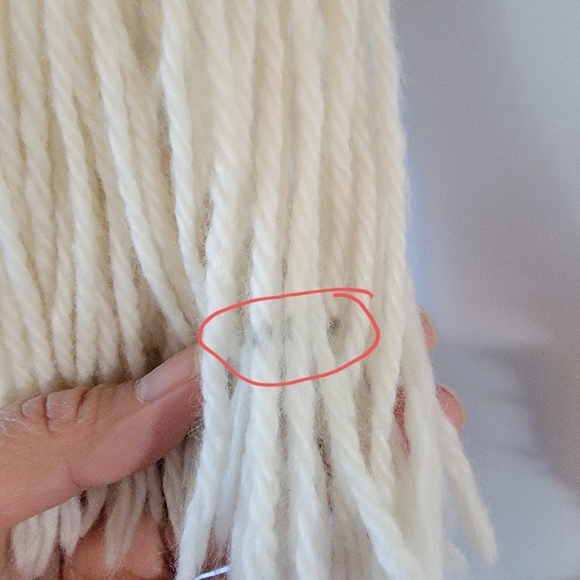 VTG Y2K Abercrombie Ivory Chunky Cable Knit Scarf Fringed Logo Grunge Unisex - Picture 10 of 10